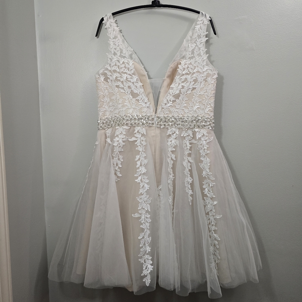 NWT Abao Wedding Elegant Lace and Tulle Dress White Cream Size 12 - Picture 2 of 16